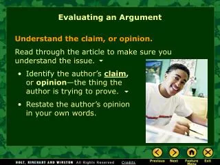Evaluating an Argument