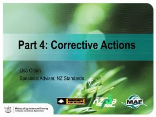 Part 4: Corrective Actions