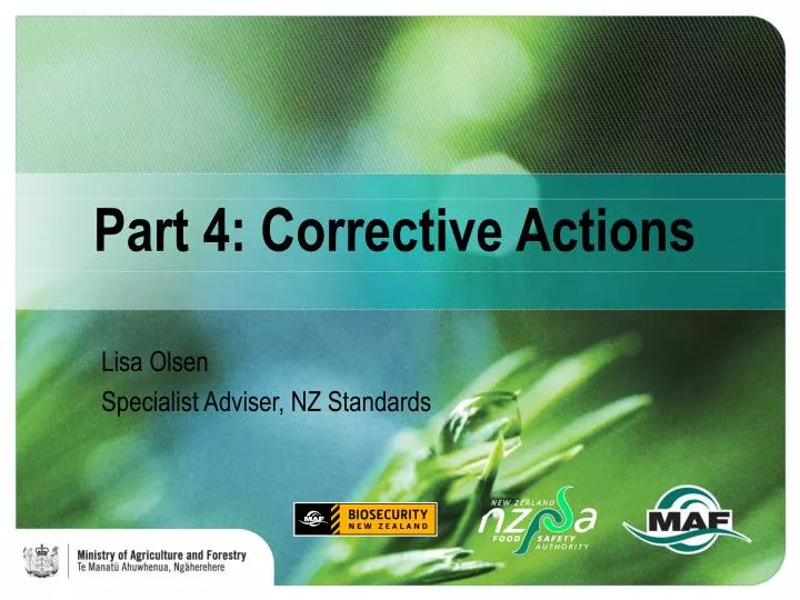 part 4 corrective actions