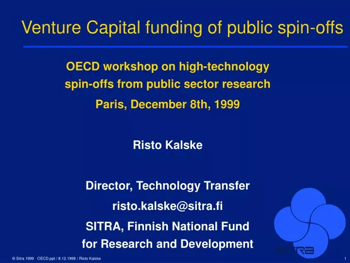 venture capital funding of public spin offs