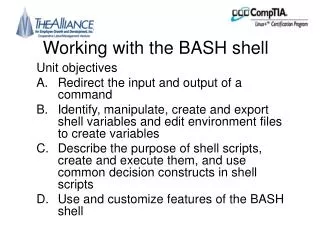 Working with the BASH shell