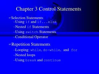Chapter 3 Control Statements