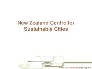 New Zealand Centre for Sustainable Cities