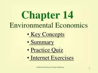 Chapter 14 Environmental Economics