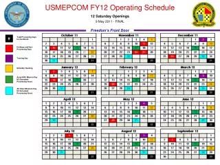 USMEPCOM FY12 Operating Schedule