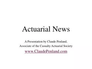 Actuarial News 2010