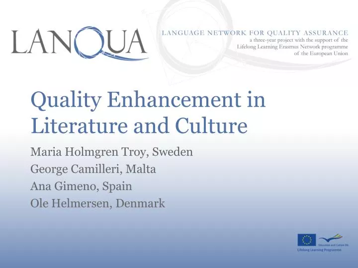 quality enhancement in literature and culture