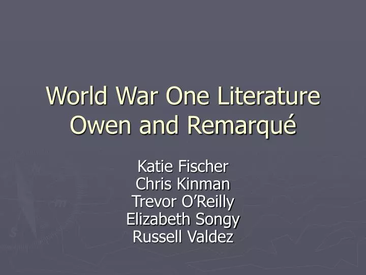 world war one literature owen and remarqu