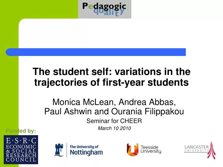 the student self variations in the trajectories of first year students