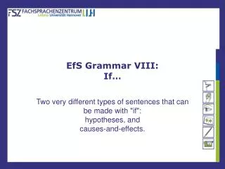 EfS Grammar VIII: If…