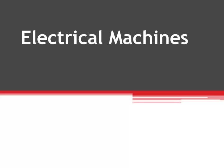electrical machines