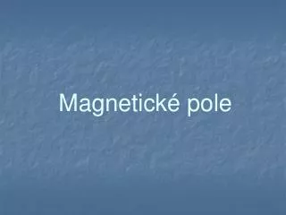 Magnetické pole