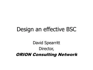 Design an effective BSC