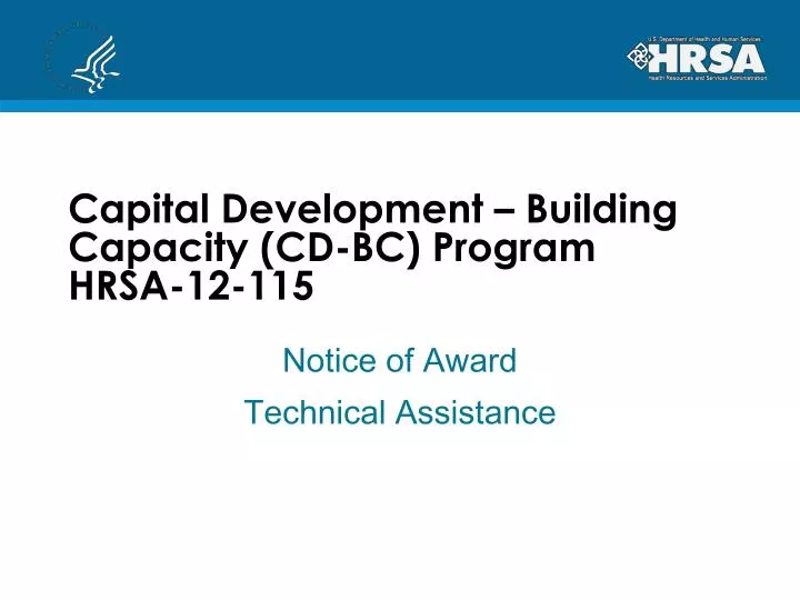 capital development building capacity cd bc program hrsa 12 115