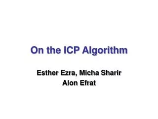 On the ICP Algorithm