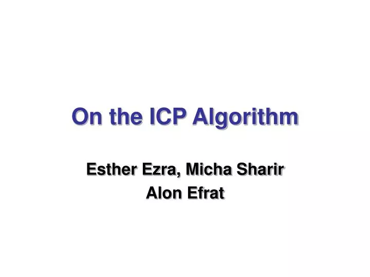 on the icp algorithm