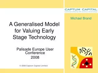 A Generalised Model for Valuing Early Stage Technology