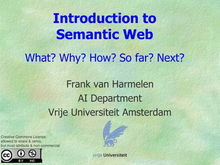 introduction to semantic web what why how so far next