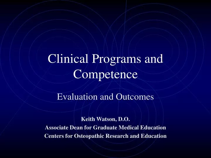 clinical programs and competence