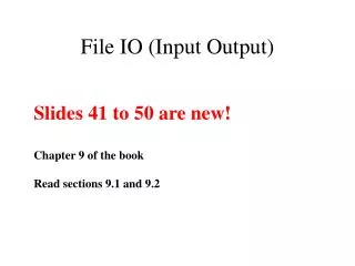 File IO (Input Output)