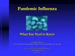 Pandemic Influenza - slide 1