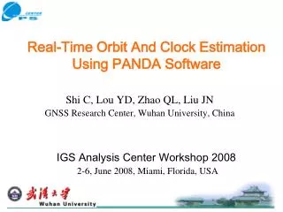 Real-Time Orbit And Clock Estimation Using PANDA Software
