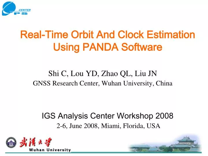 real time orbit and clock estimation using panda software
