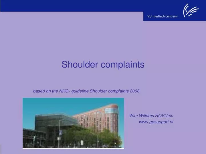 shoulder complaints