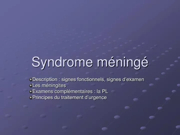 syndrome m ning