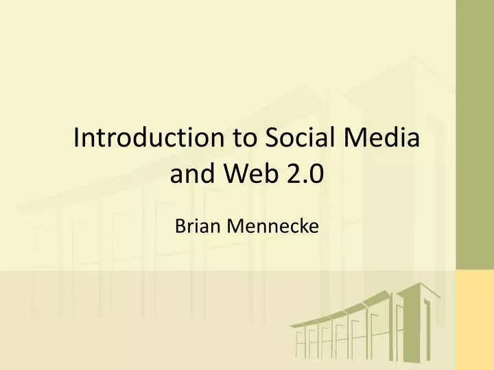 introduction to social media and web 2 0