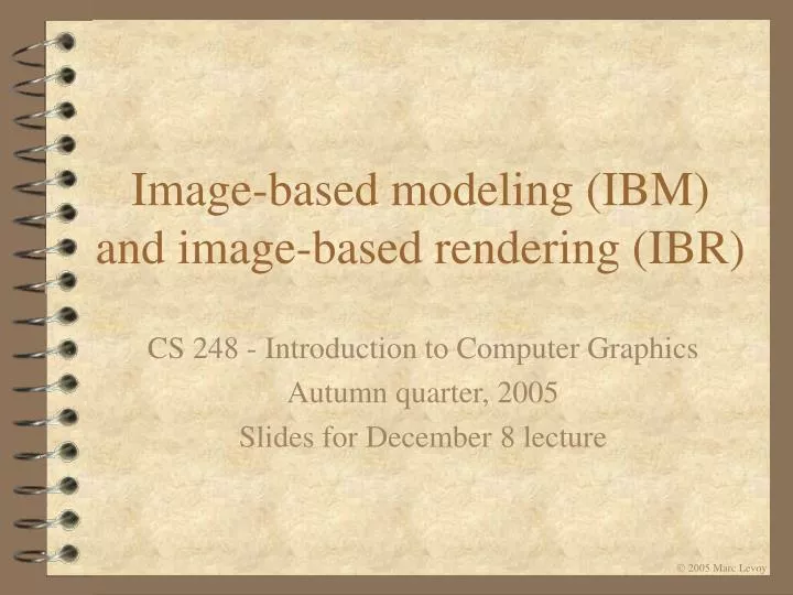 image based modeling ibm and image based rendering ibr