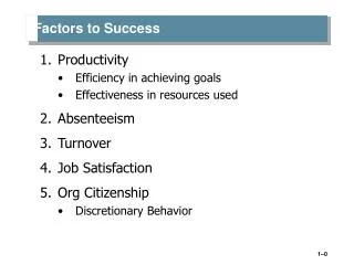 Factors to Success