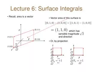 Lecture 6: Surface Integrals