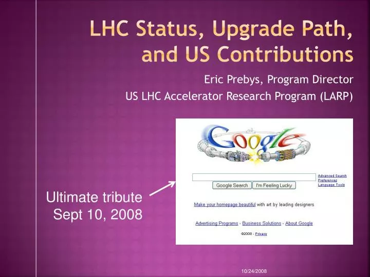 lhc status upgrade path and us contributions