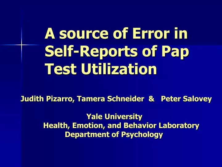 a source of error in self reports of pap test utilization