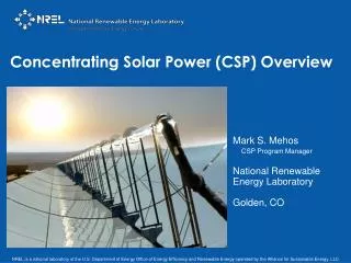 Concentrating Solar Power (CSP) Overview