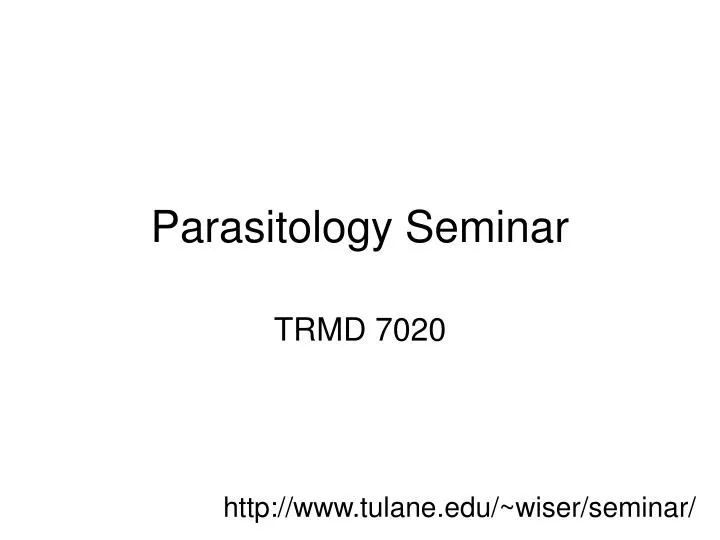 parasitology seminar