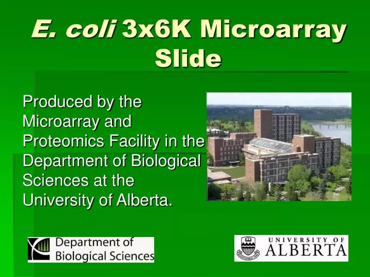 e coli 3x6k microarray slide