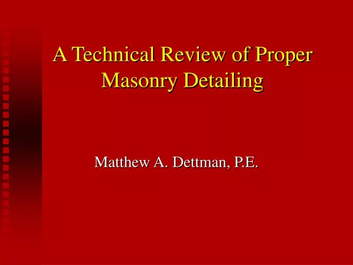 a technical review of proper masonry detailing