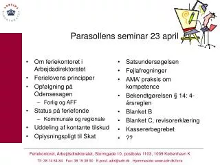 Parasollens seminar 23 april