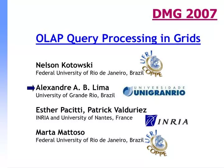 olap query processing in grids