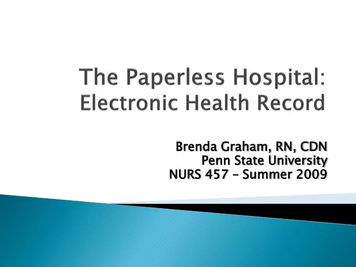 the paperless hospital electronic health record