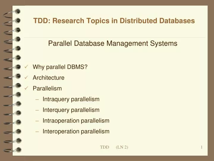tdd research topics in distributed databases