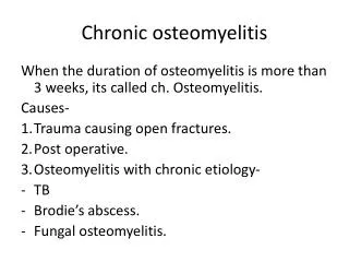 Chronic osteomyelitis