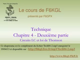 technique chapitre 4 deuxi me partie circuits lc et loi de thomson