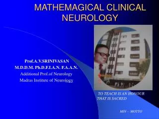 MATHEMAGICAL CLINICAL NEUROLOGY