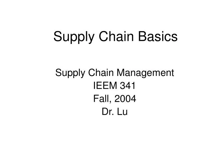 supply chain basics