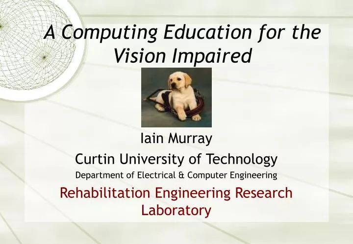 a computing education for the vision impaired