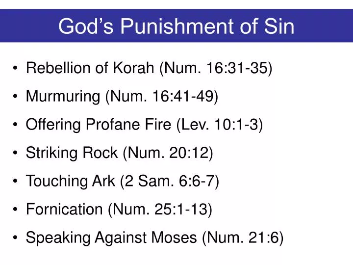 god s punishment of sin