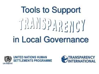Tools to Support in Local Governance